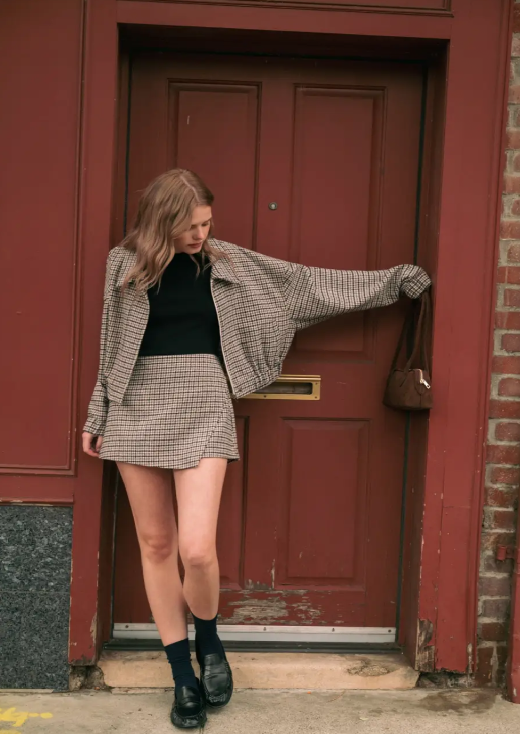 Houndstooth Pattern Mini Skort