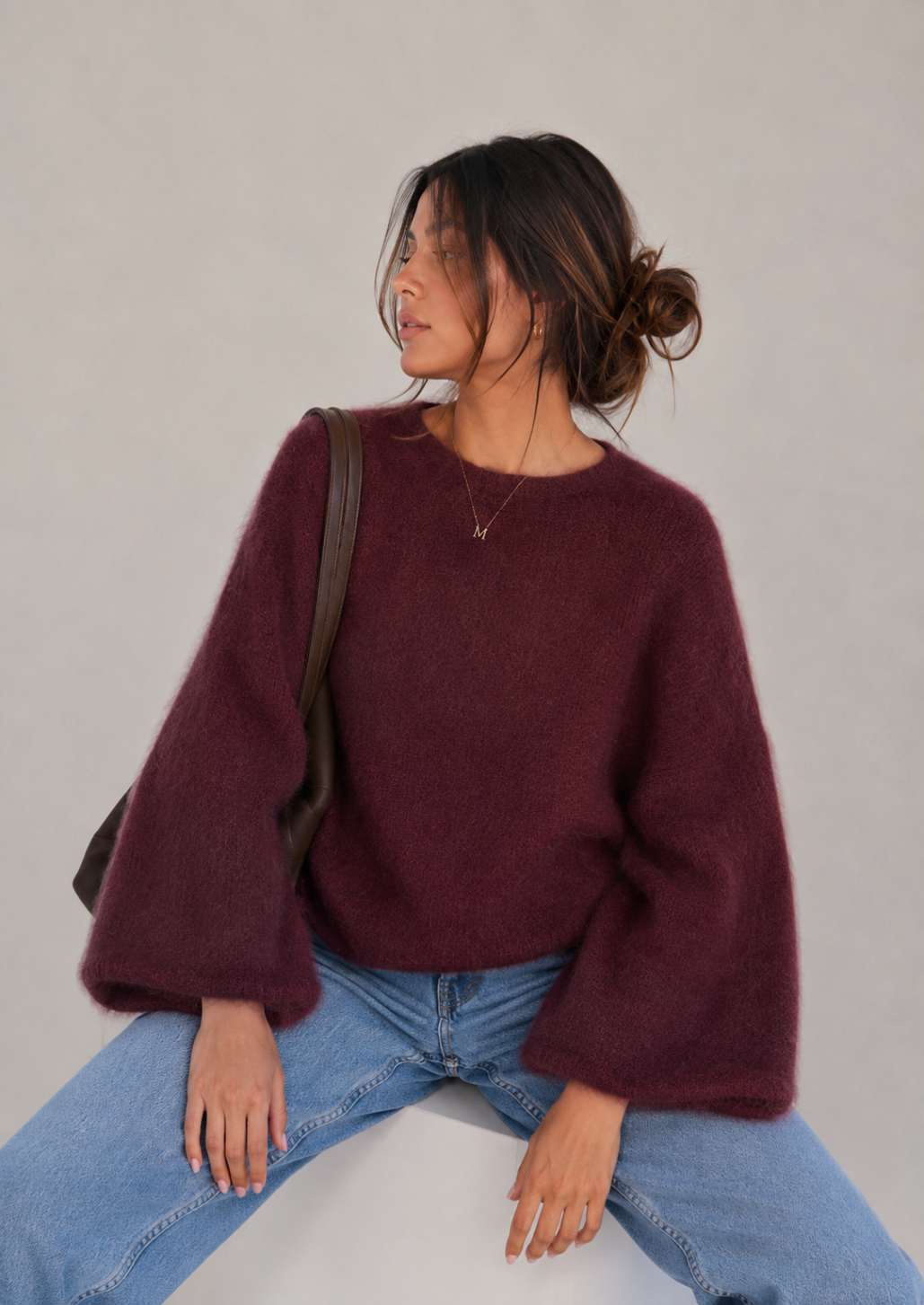 Burgundy Superfine Alpaca Jumper