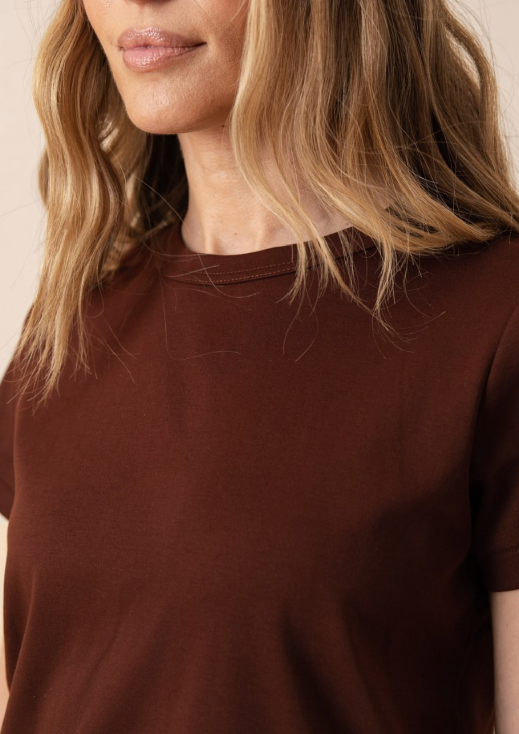 Rust Round Neck Cotton T Shirt