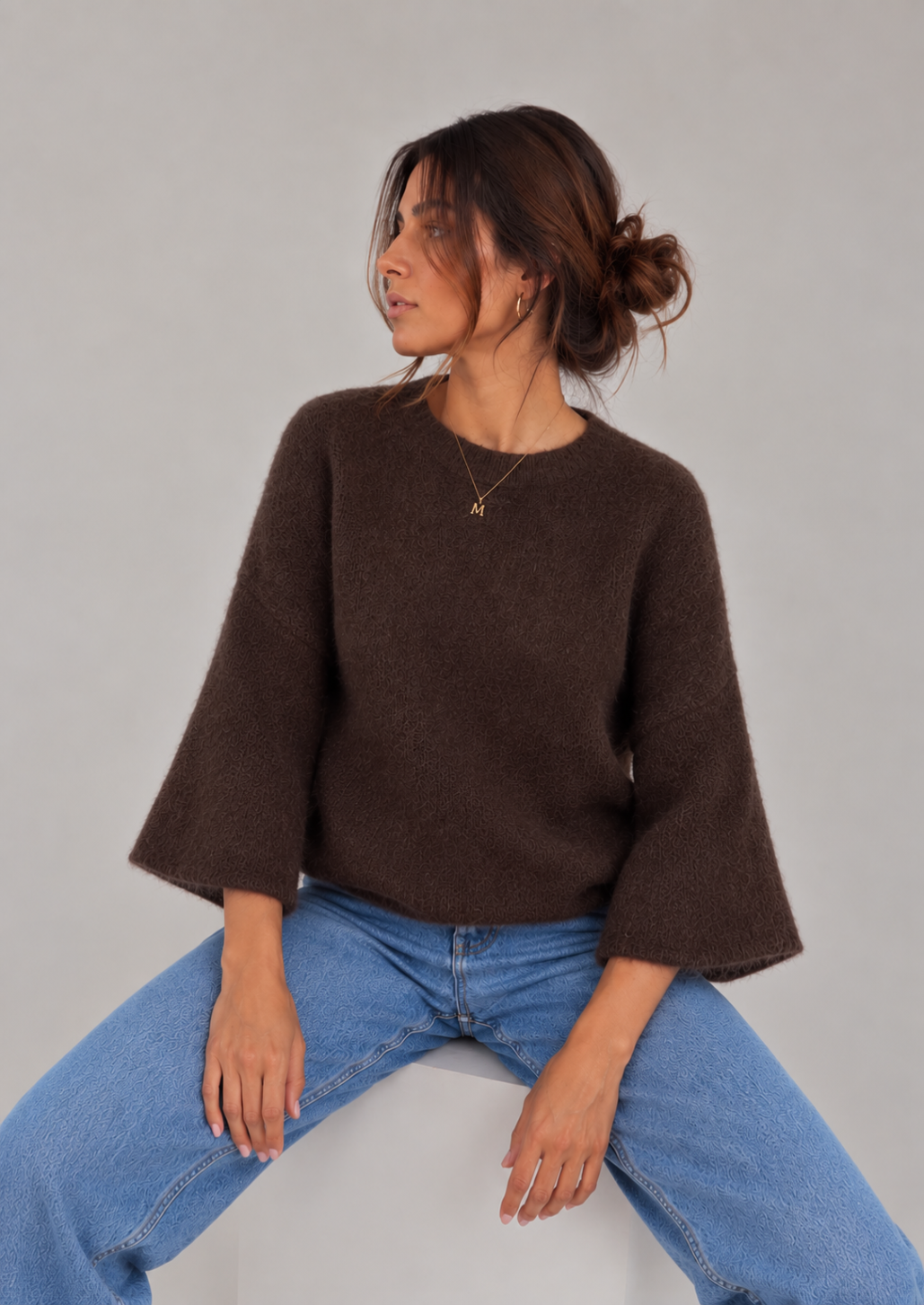 Chocolate Superfine Alpaca Jumper