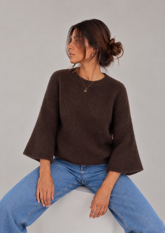 Chocolate Superfine Alpaca Jumper