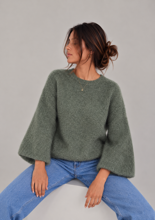 Khaki Superfine Alpaca Jumper