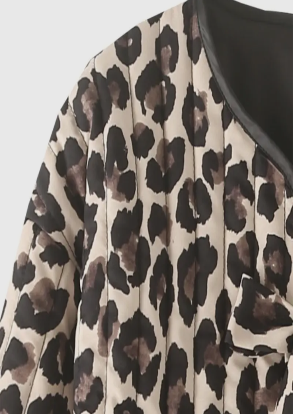 Leopard Print Quilted Coat