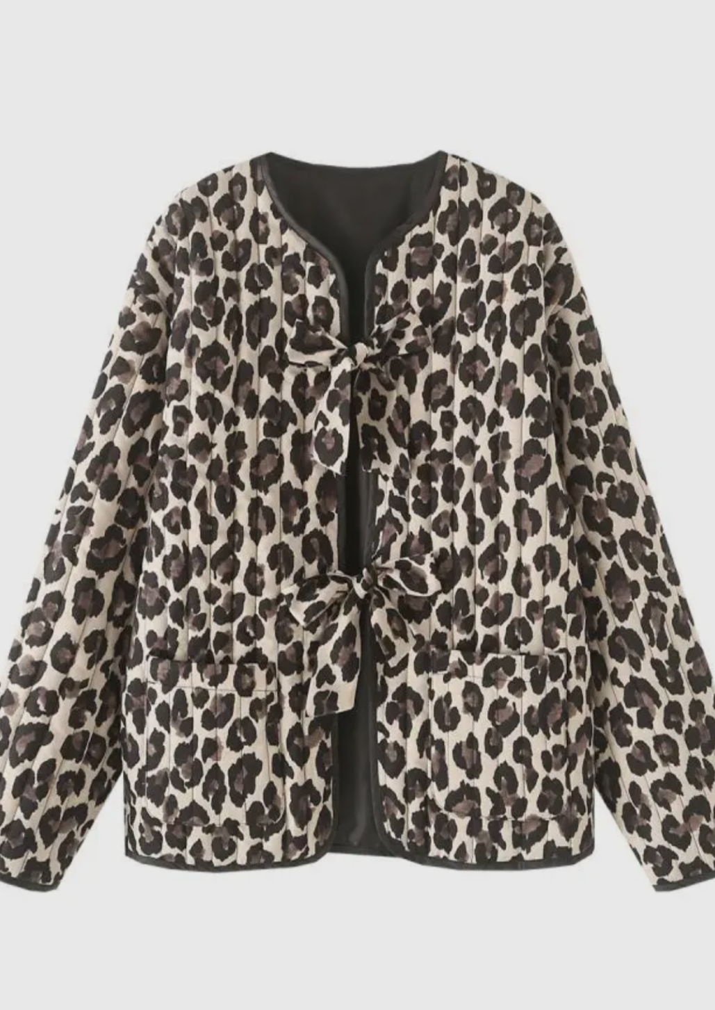 Leopard Print Quilted Coat