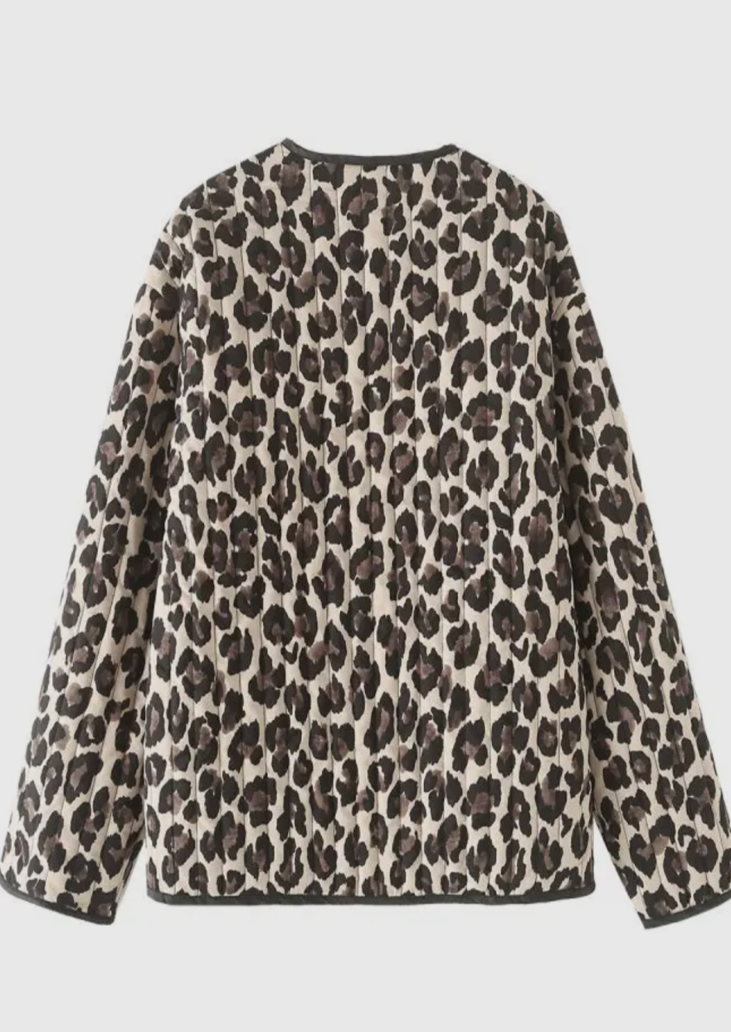 Leopard Print Quilted Coat