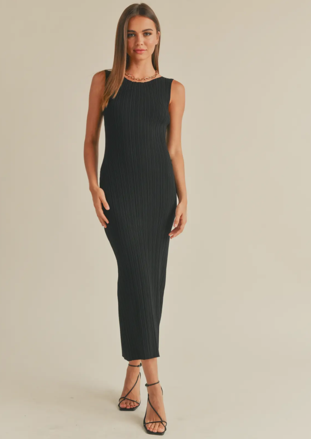 Patterned Rib Knitted Dress