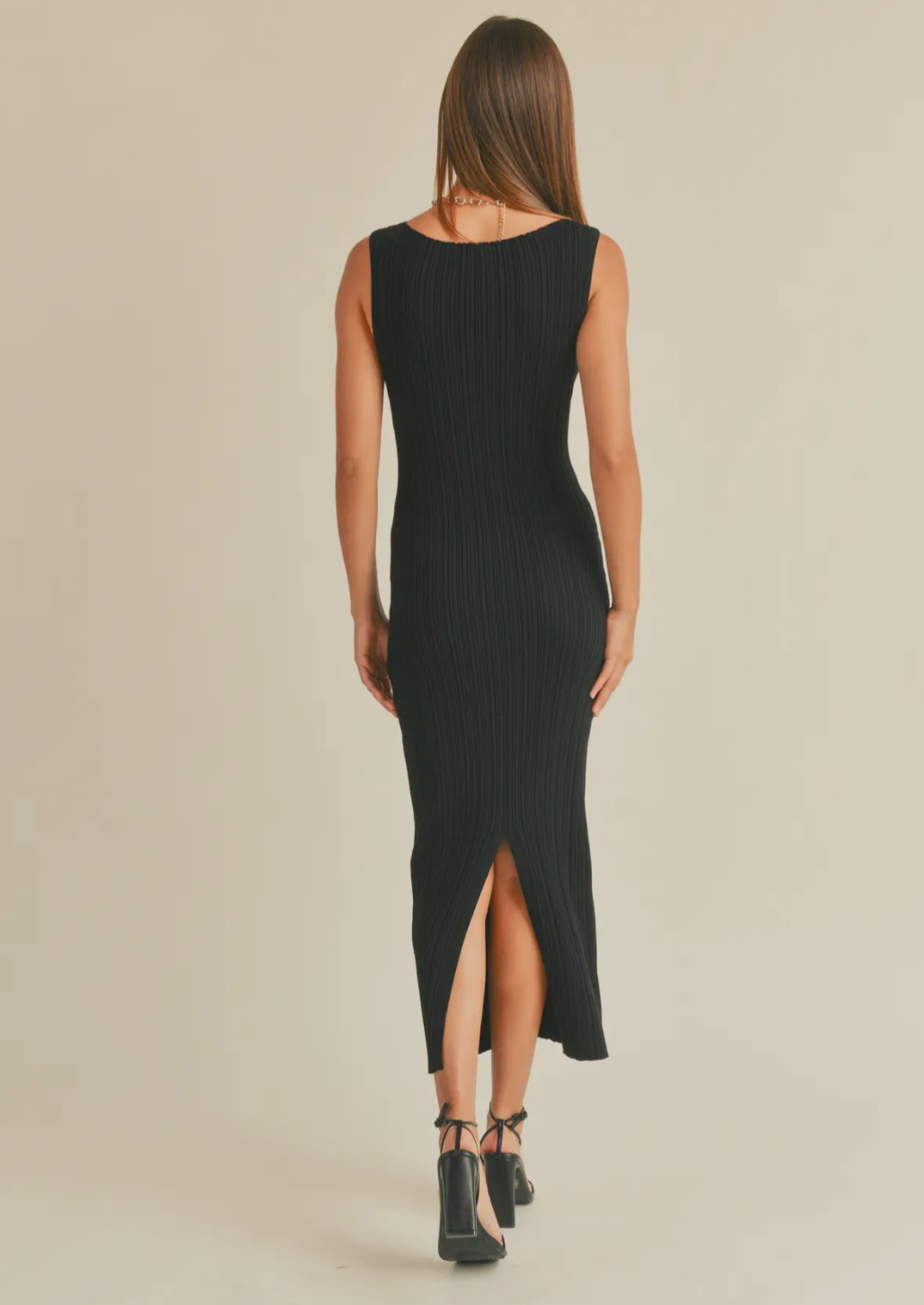 Patterned Rib Knitted Dress