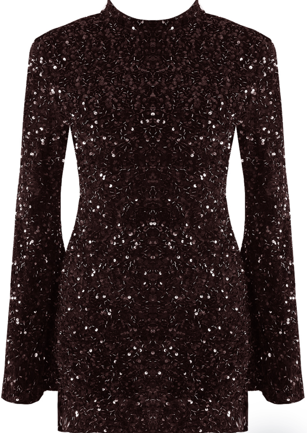 Fluted Sleeve Sequin Dress