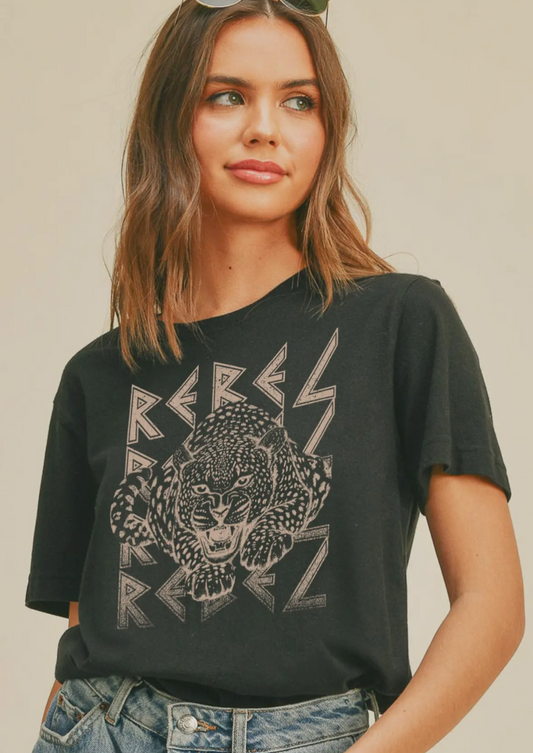 Rebel Rock N Roll Leopard T Shirt