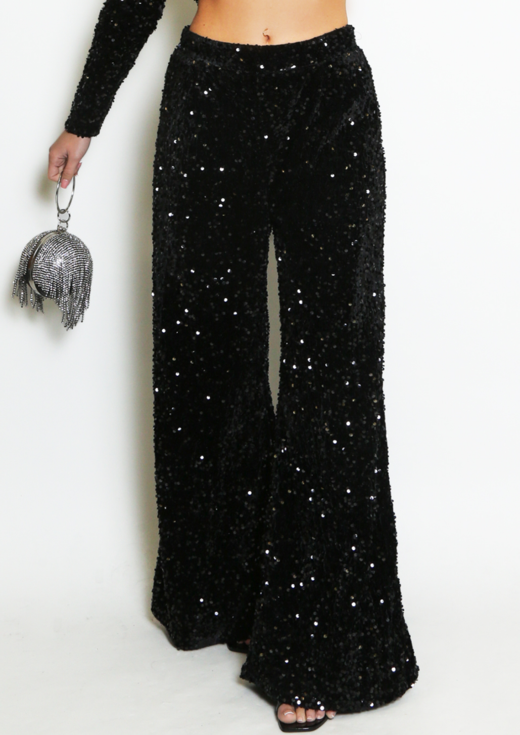 Black Sequin Trousers
