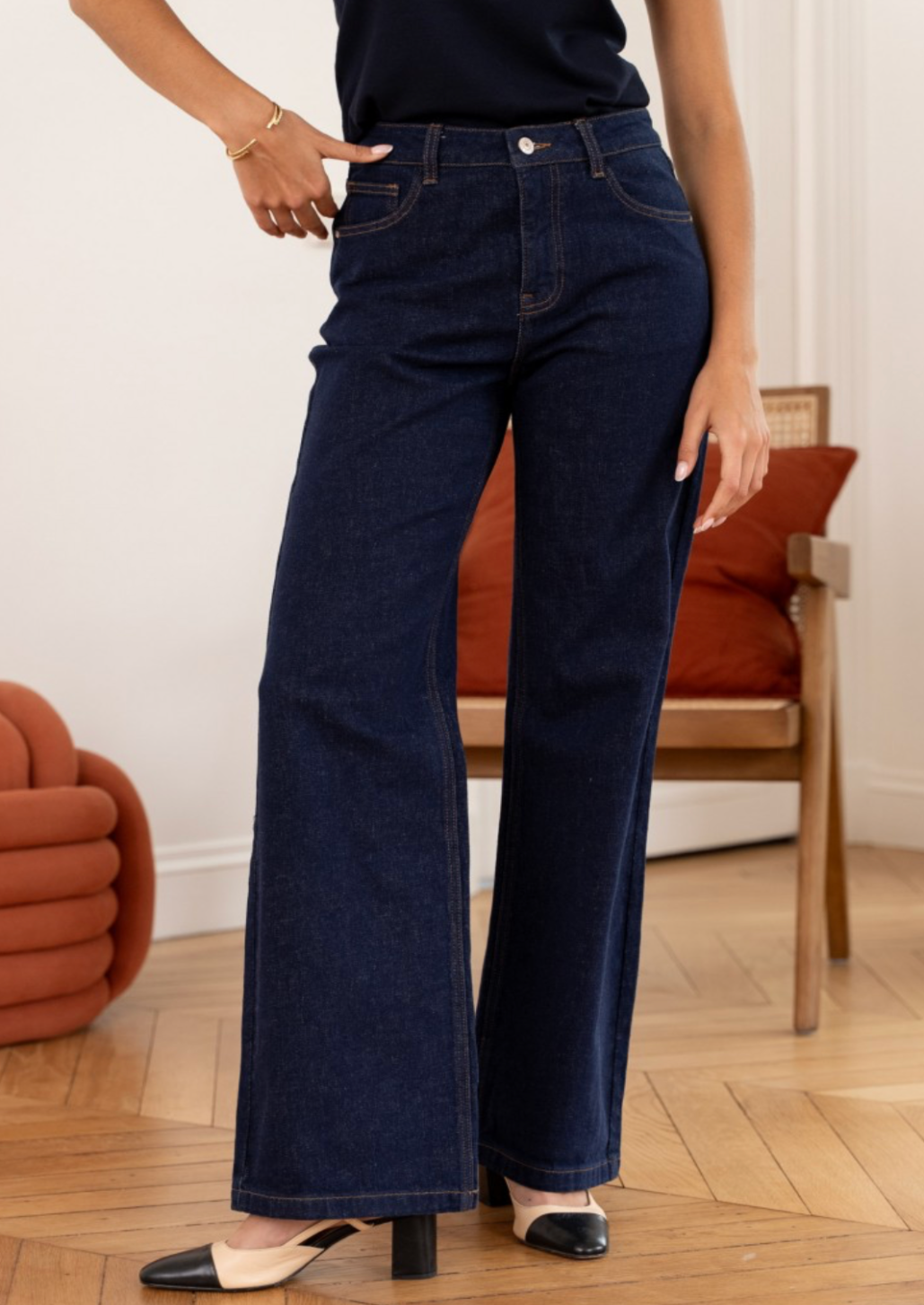 Dark Blue Gabriel Wide Leg Jean