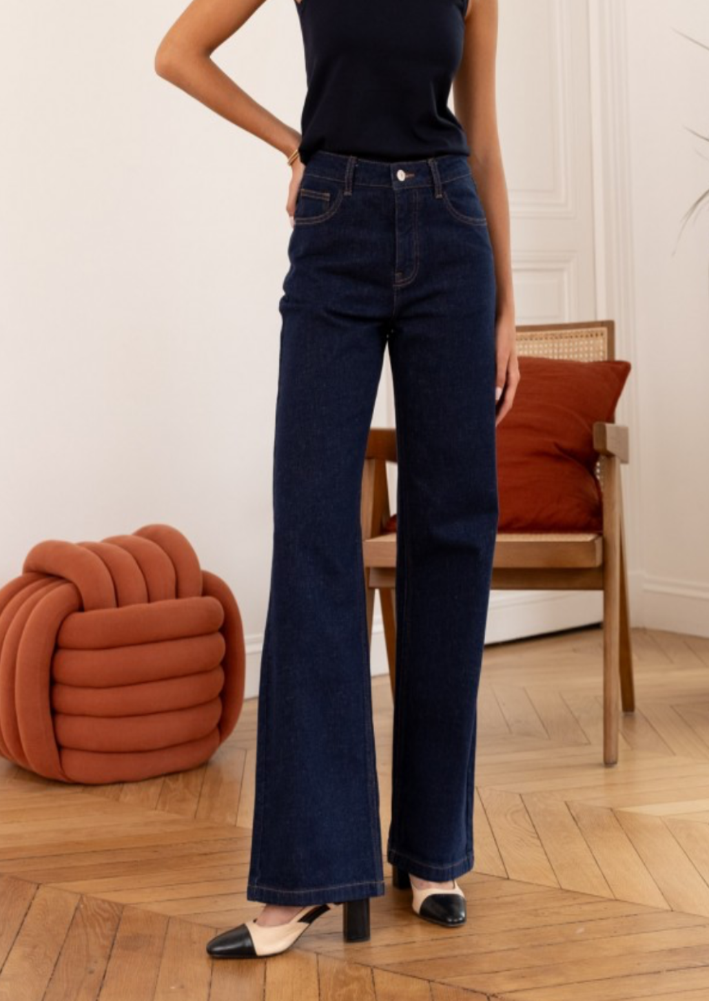 Dark Blue Gabriel Wide Leg Jean