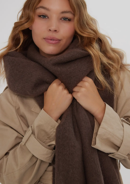 Oversized Chunky Brown Scarf