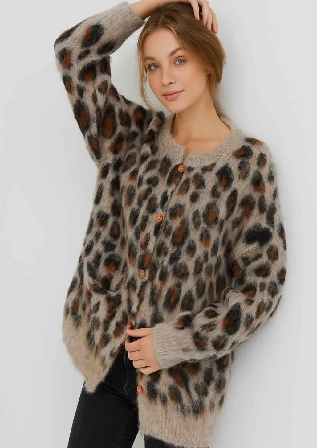 Cleo Leopard Print Cardigan