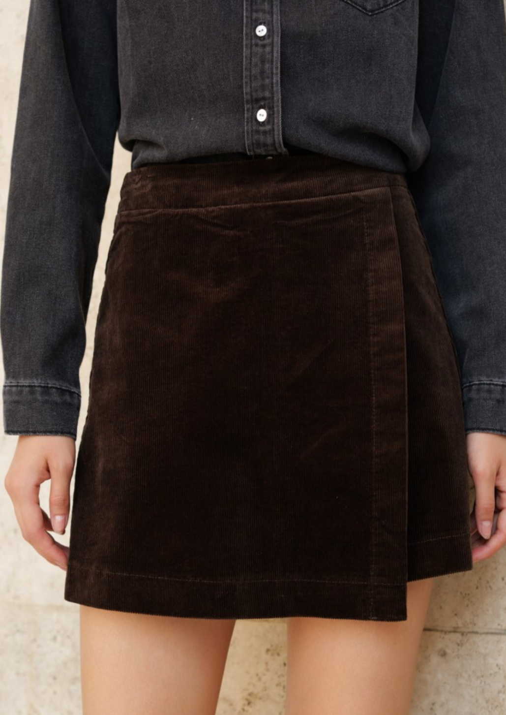 Brown Velvet Skort