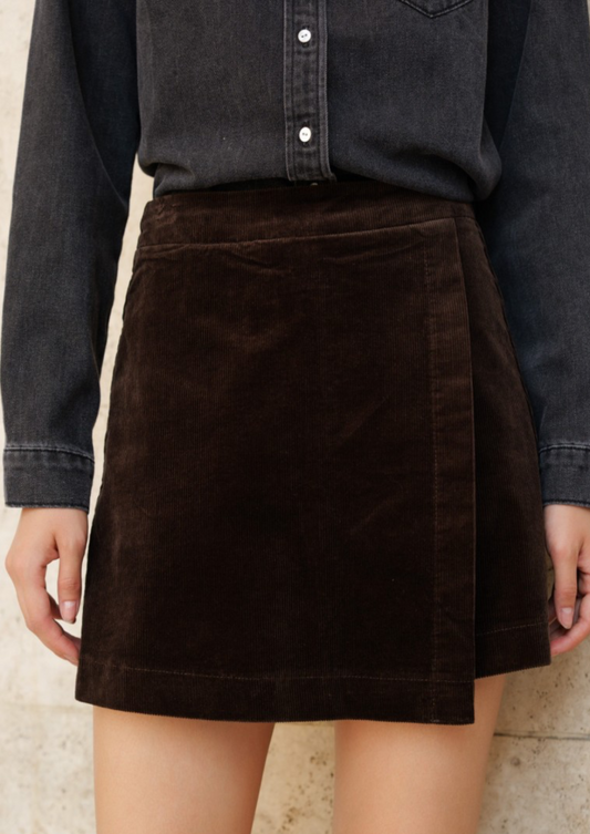 Brown Velvet Skort