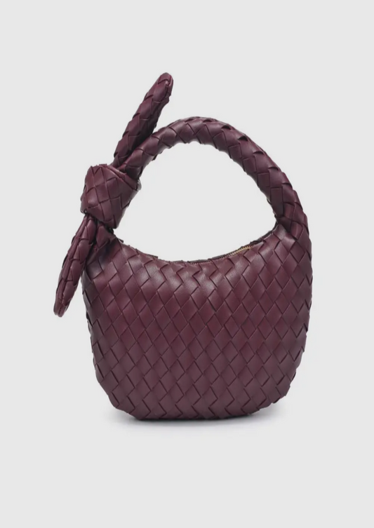 Lizbeth Woven Merlot Knot Bag