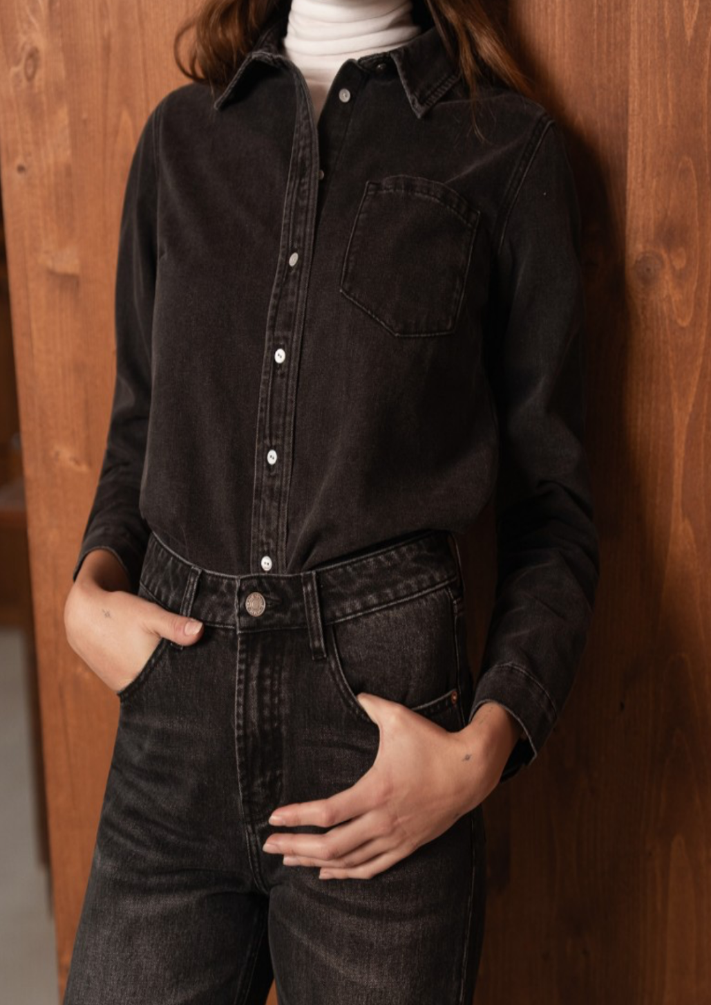 Celia Black Denim Shirt
