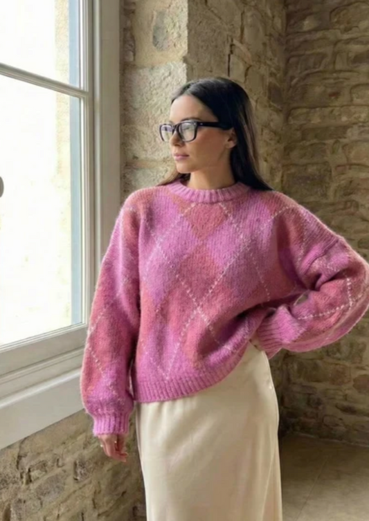 Pink Argyle Jumper