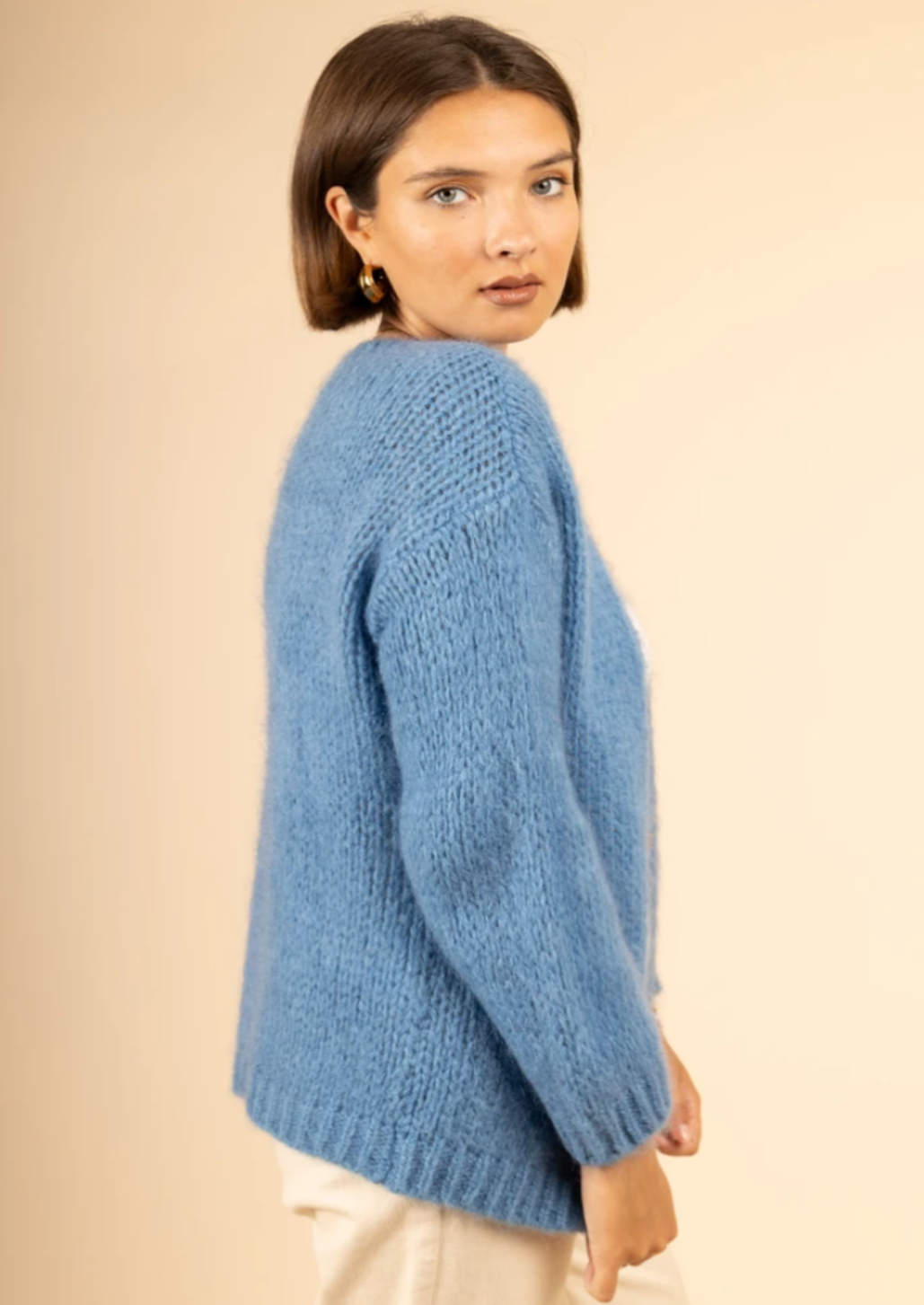 Oversized Bernadette Blue Mohair Cardigan