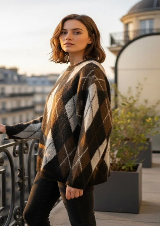 Oversized Dimond Pattern Jumper