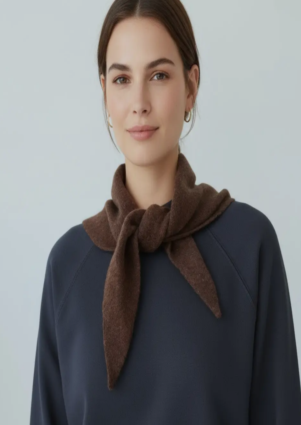Knitted Triangle Brown Scarf