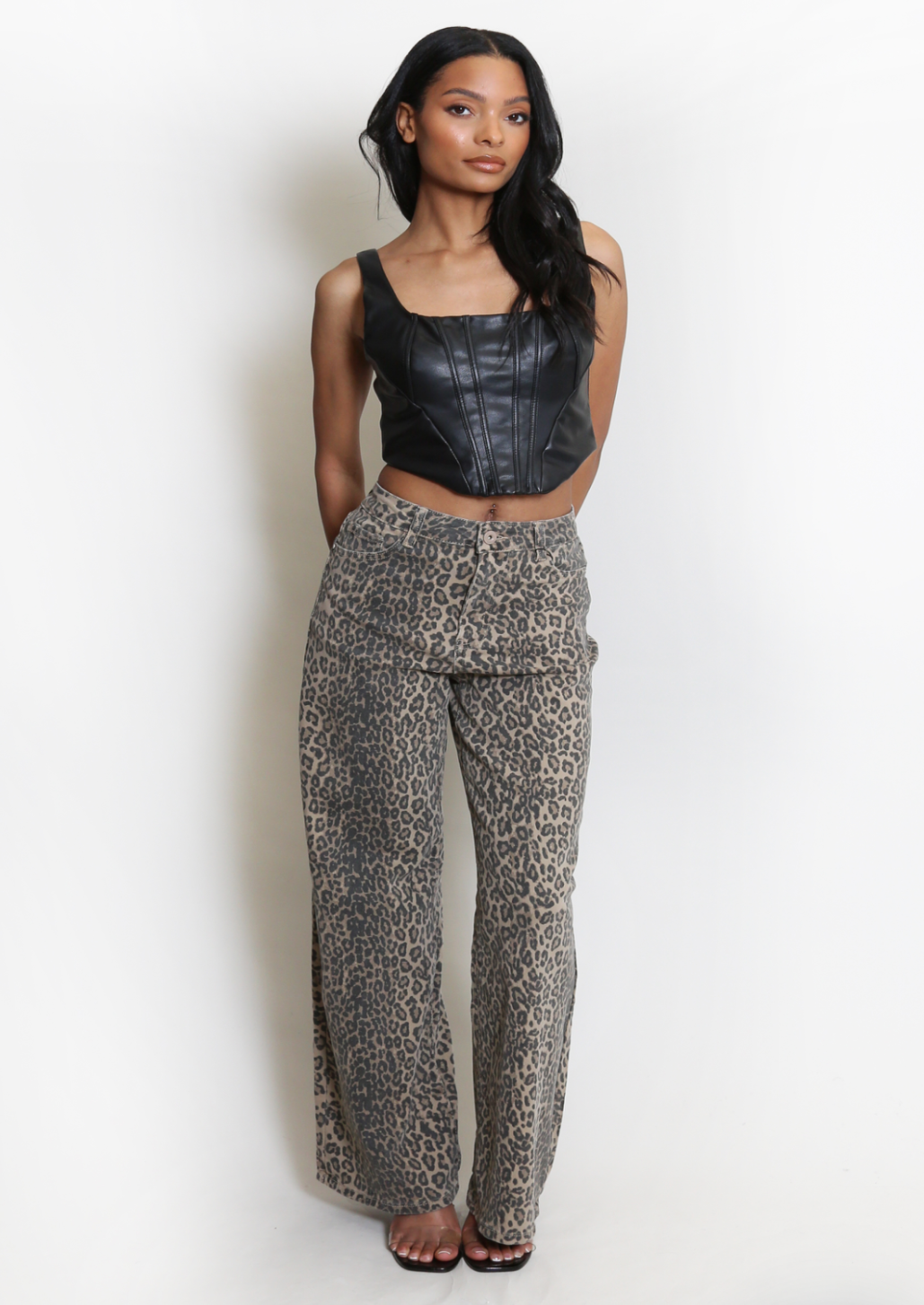 Leopard Print Dad Fit Jeans