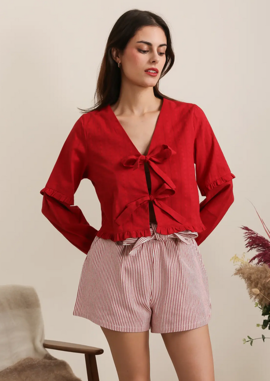 Bohemian Red Blouse