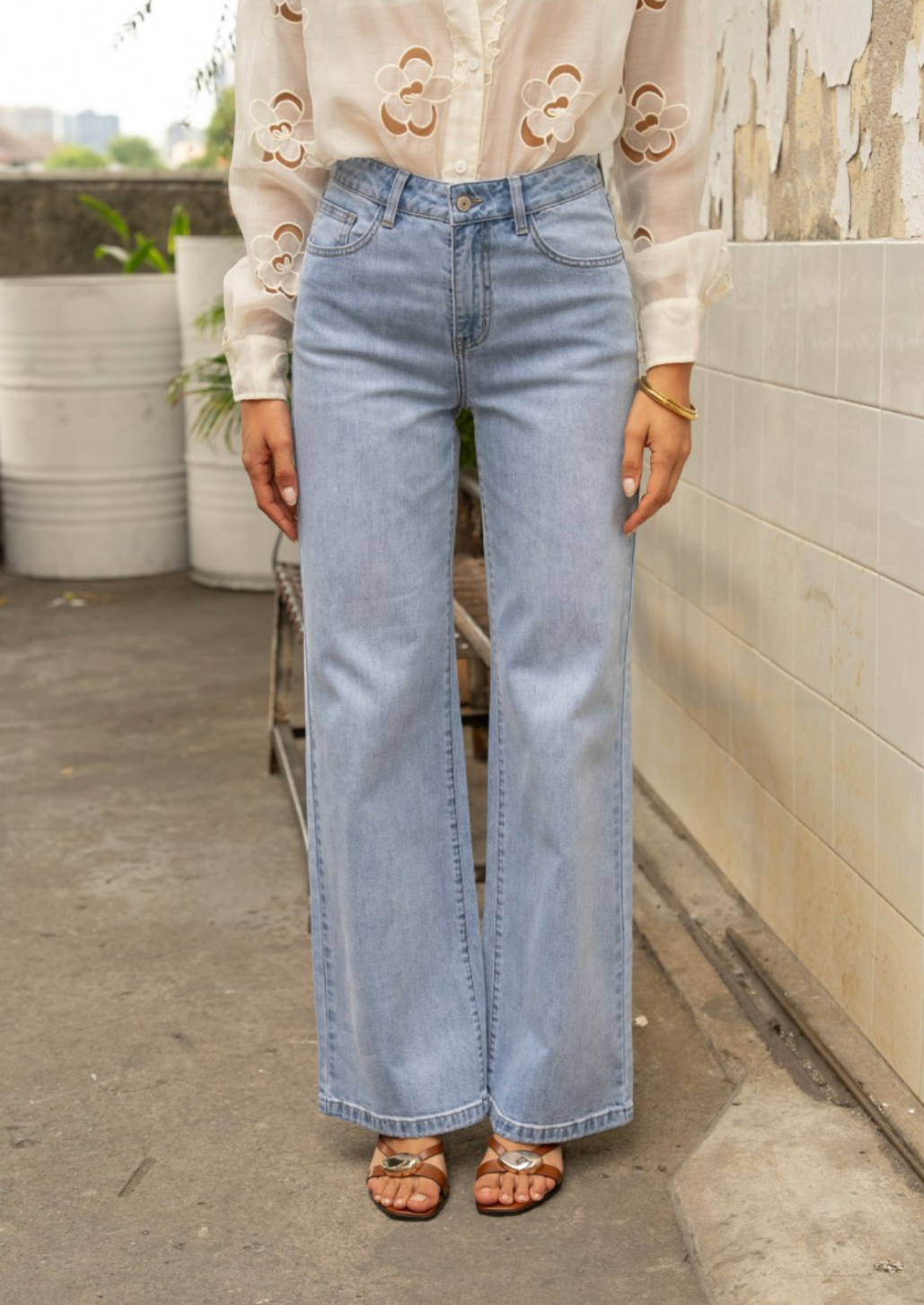 Gabriel Wide Leg Light Blue Jean
