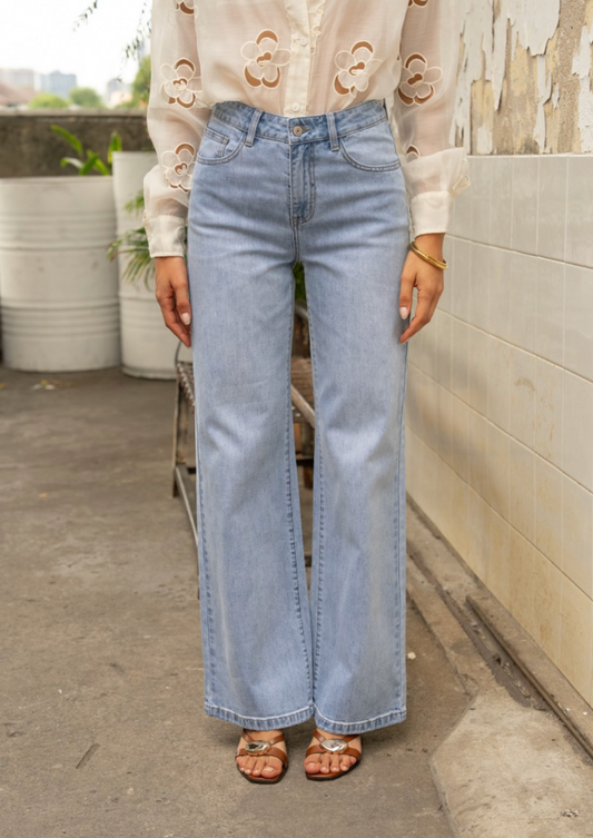 Gabriel Wide Leg Light Blue Jean