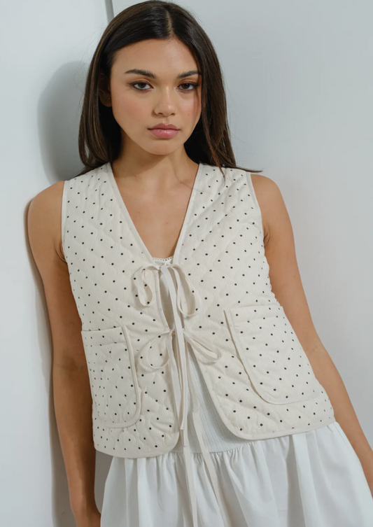 Polka Dot Quilted Jacket
