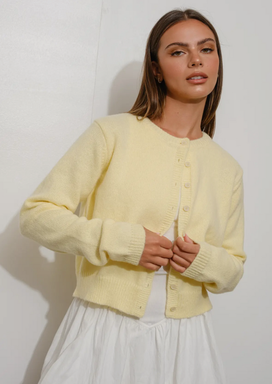 Yellow Button Up Cardigan