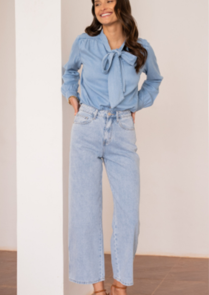 Dove Pale Blue Wide Jean