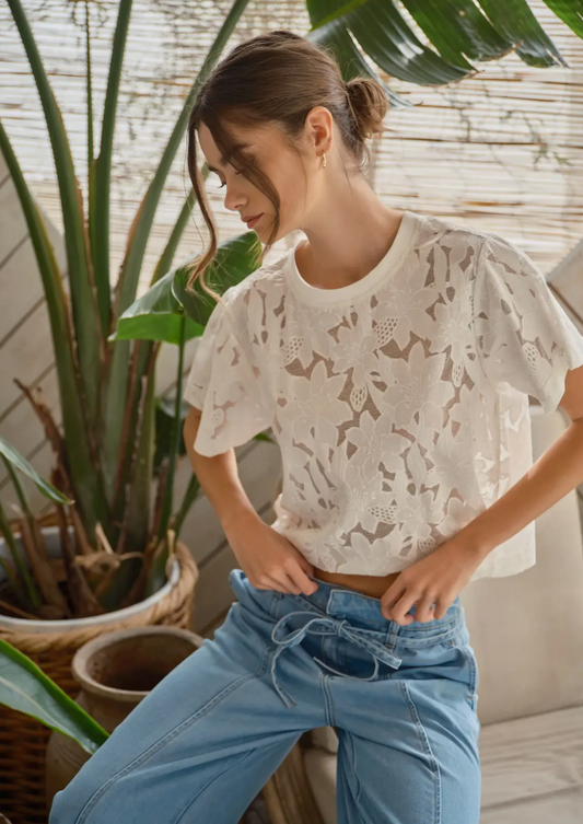 Lace Floral T Shirt
