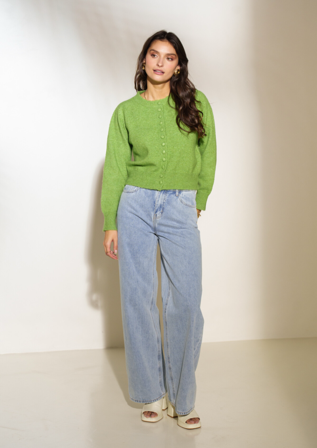 Green Button Sweater