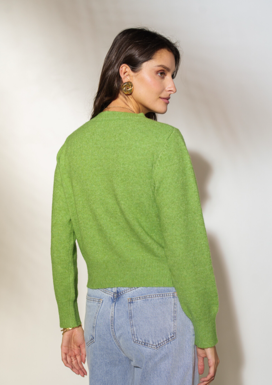Green Button Sweater