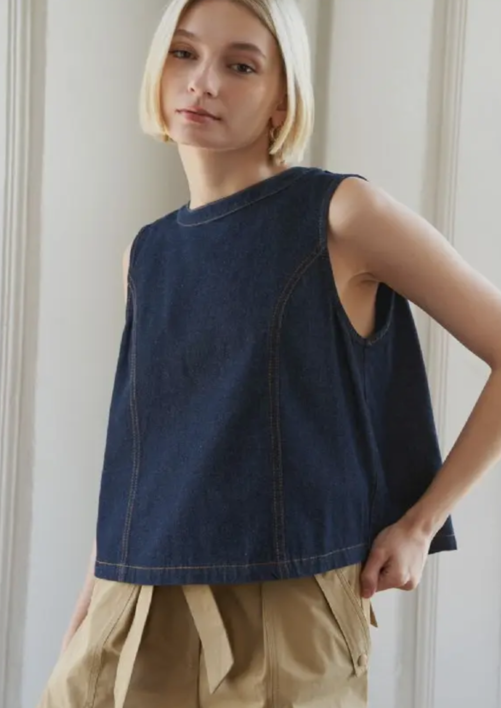 Denim Tie Back Top