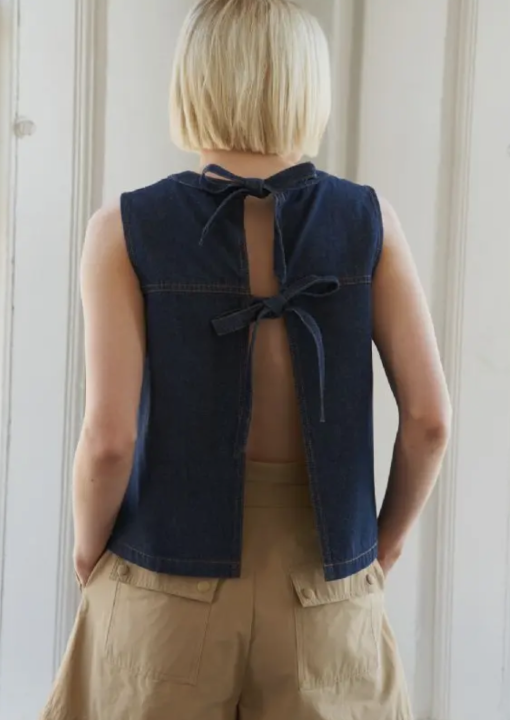 Denim Tie Back Top