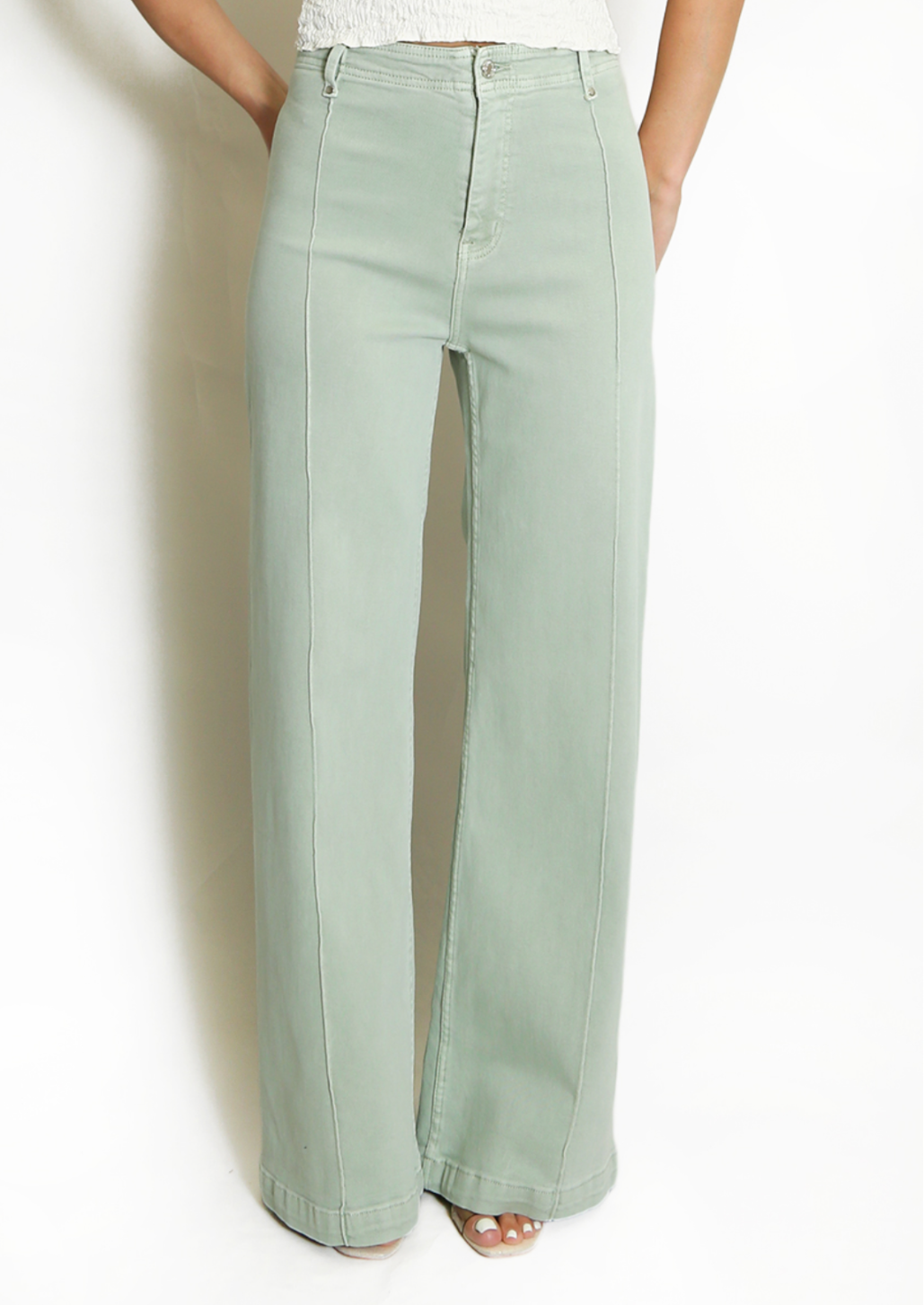 Mint Visible Seam Wide Leg Jean