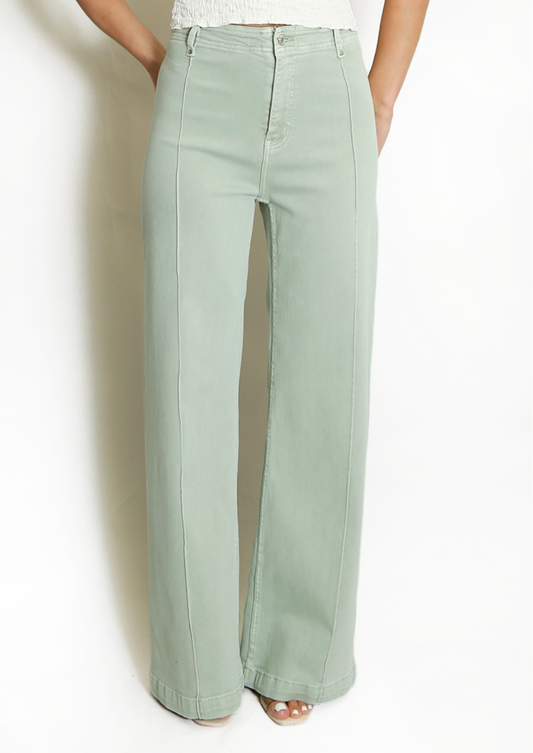 Mint Visible Seam Wide Leg Jean