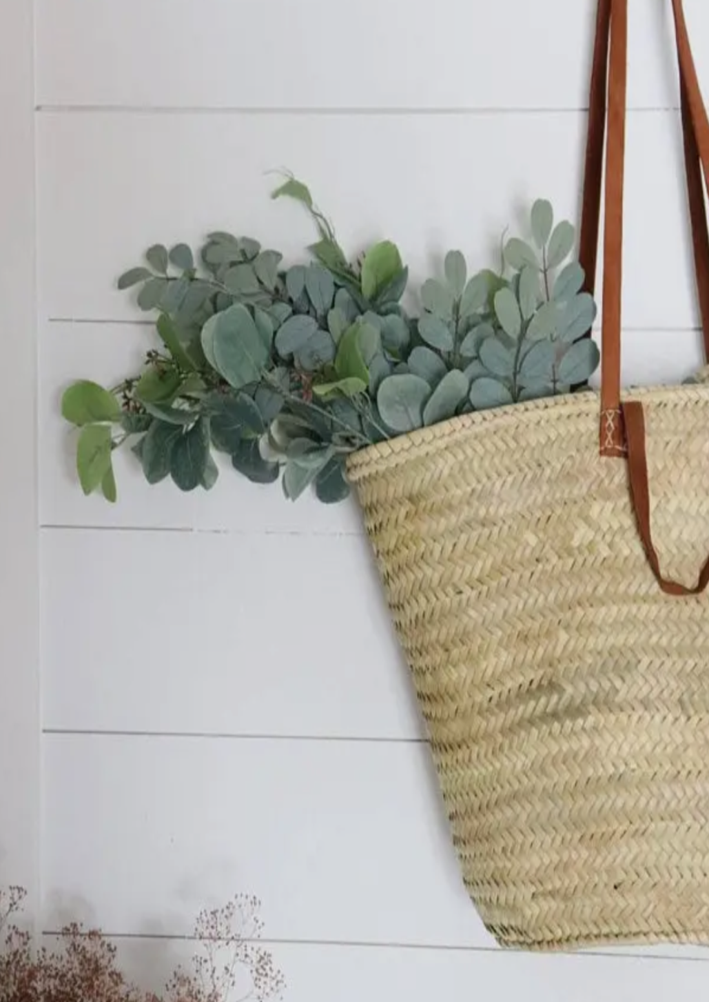 Handmade Straw Bag With Leather Straps
