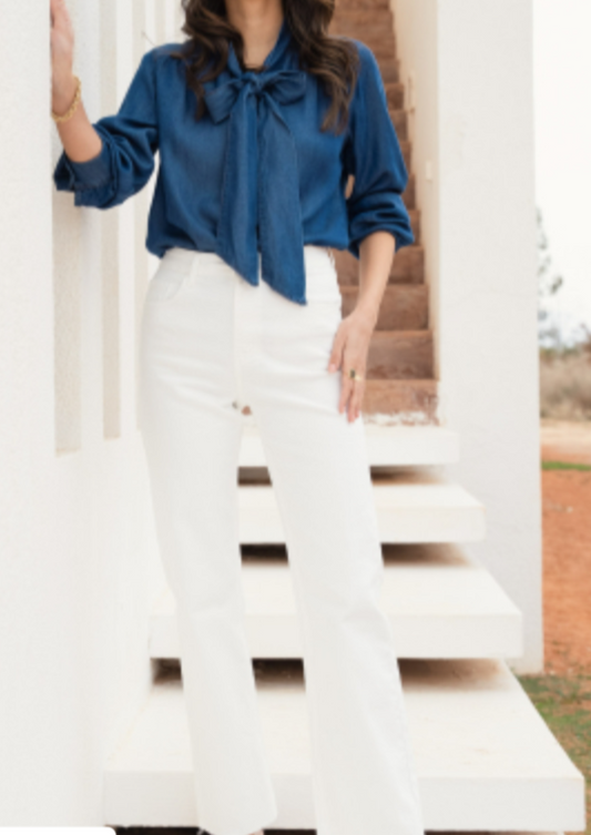 Maddie White Straight Leg Jean