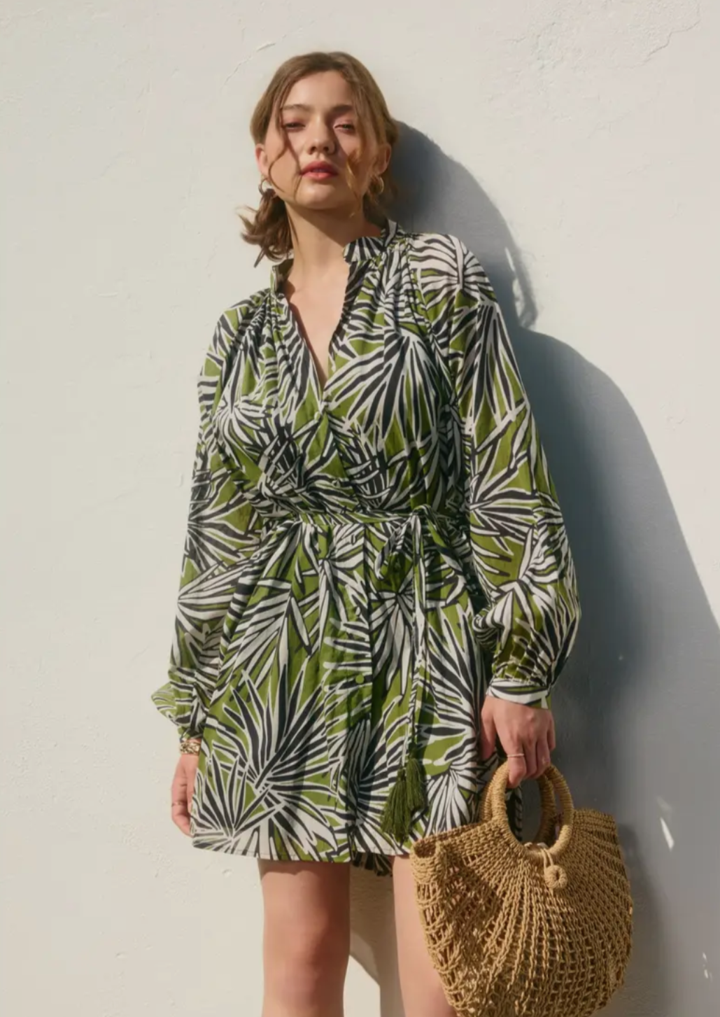Drifting Dreams Bubble Sleeve Shirt Dress