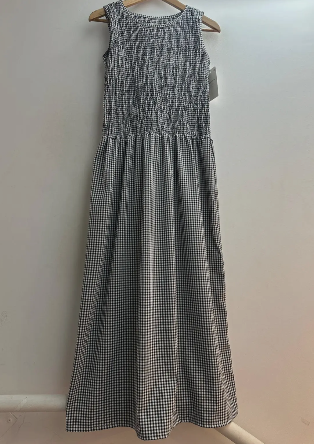 Gingham Ruched Body Maxi Dress