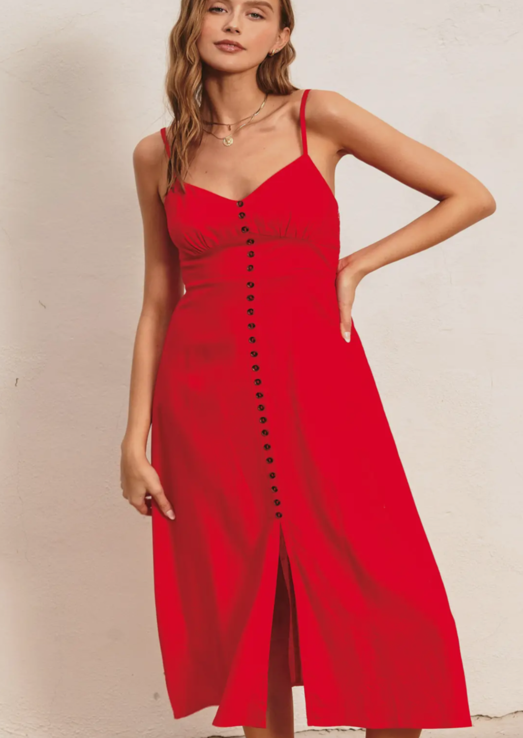 Heaven Sent Button Front Midi Dress
