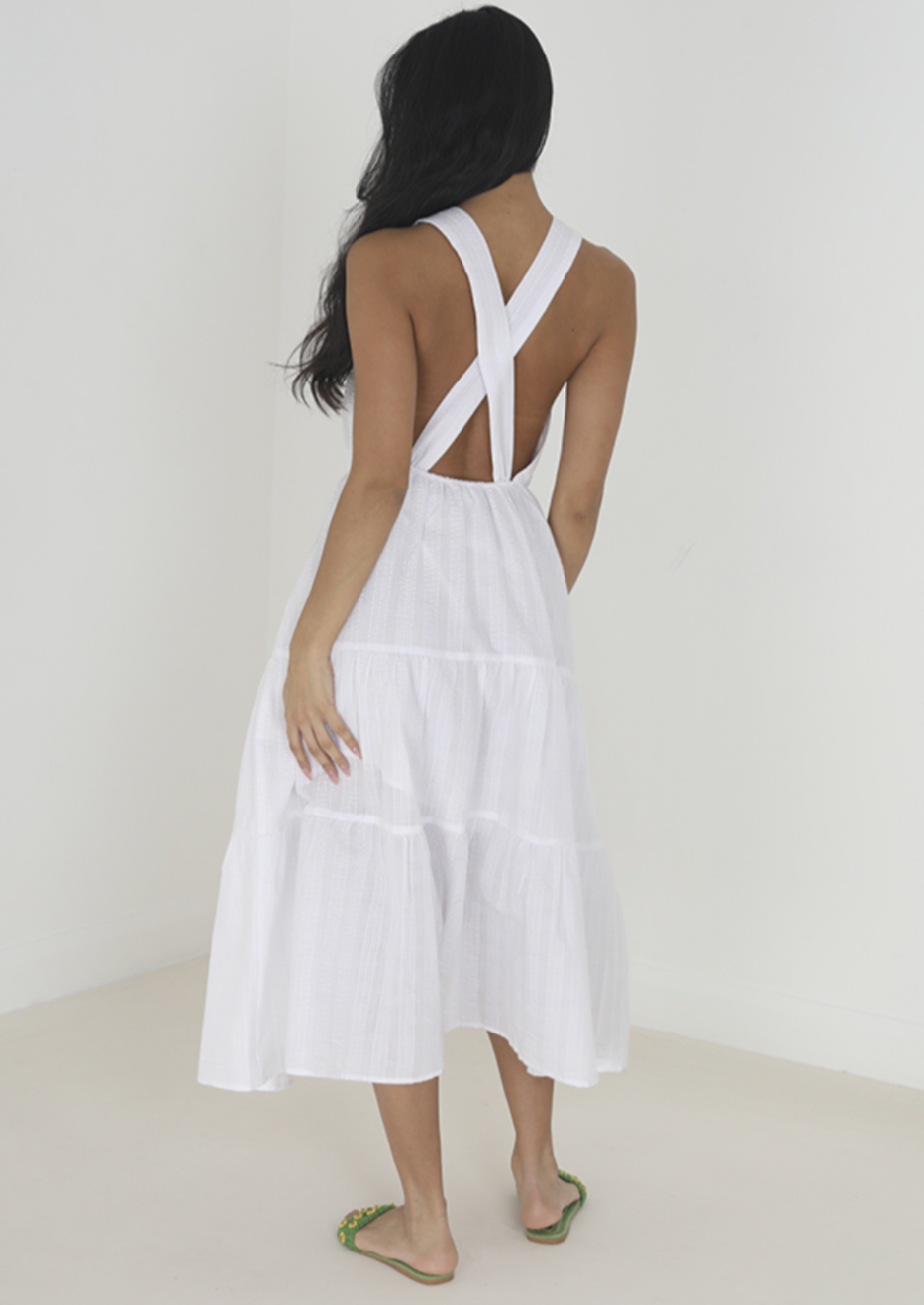 White Tiered Long Dress