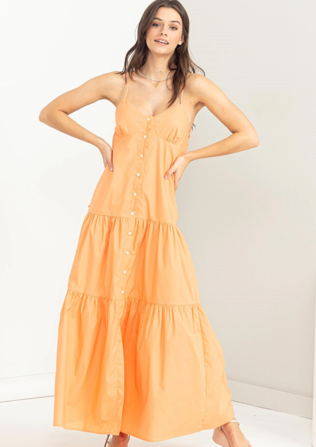 Charming Appeal Button Maxi Dress