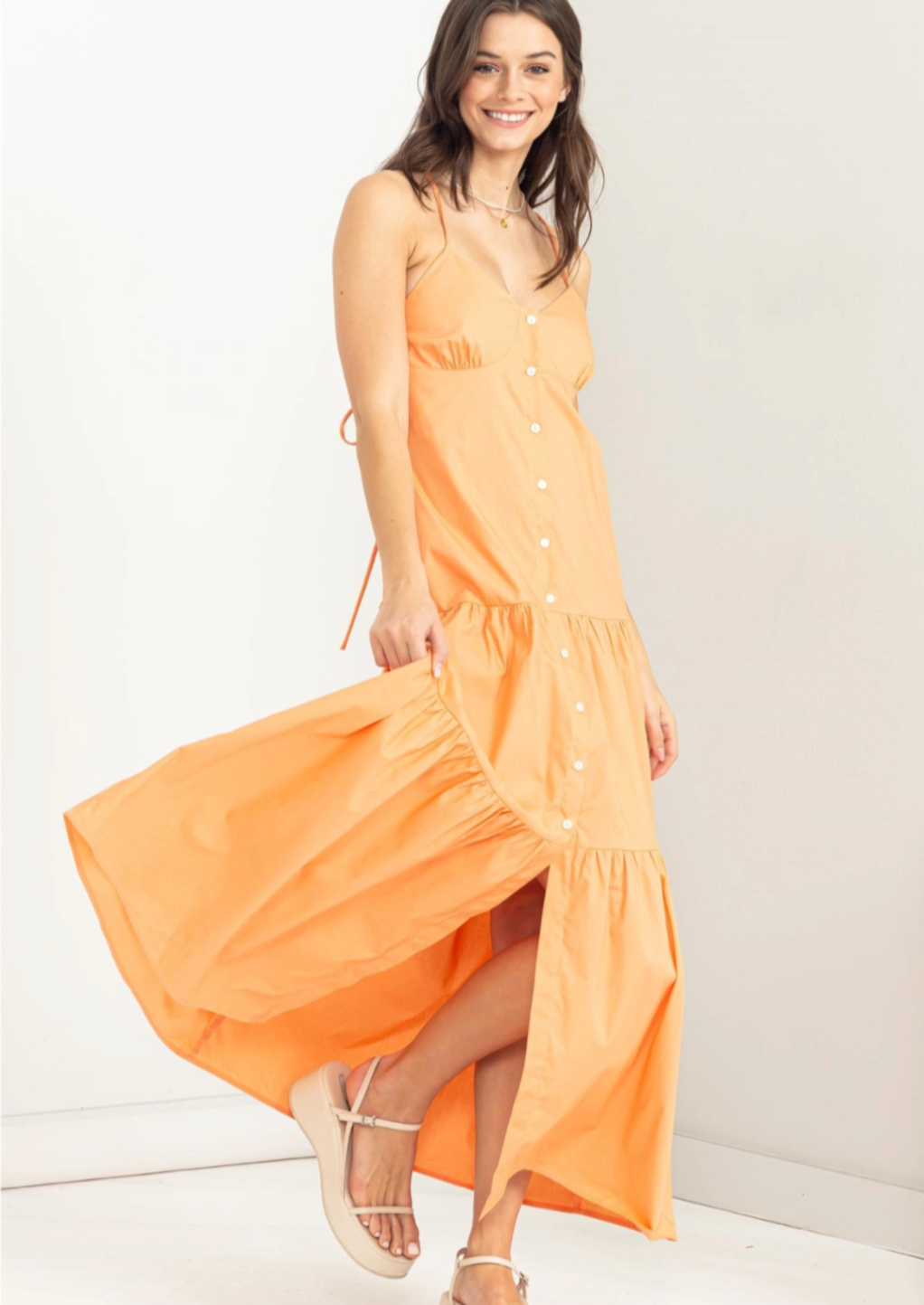 Charming Appeal Button Maxi Dress