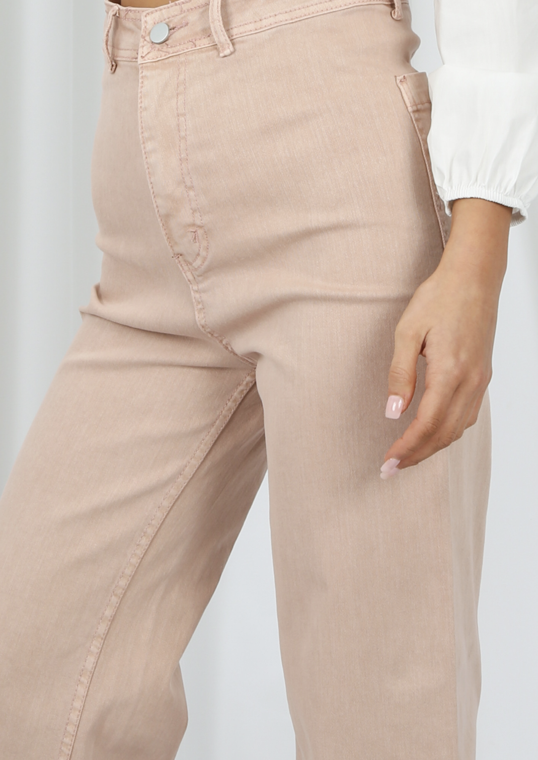Pink Wide Leg Jeans