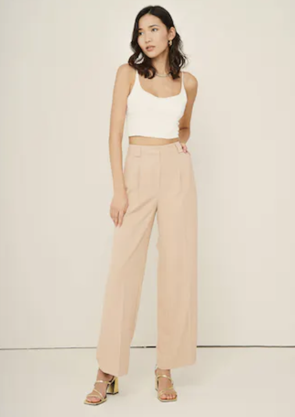 Pink Pantalon Tailored Constance Sable